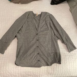 GRAY FREE PEOPLE COTTON CARDIGAN SZ MEDIUM!